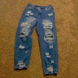 ripped boyfriend jeans from shein